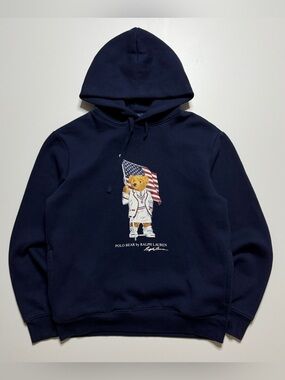 Polo Bear Ralph Lauren Flag Bear Mens Small Navy Blue Jack Purcell